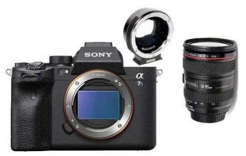 Sony A7S III Mirrorless Digital Camera with Metabones and Canon 24-105mm lens for Hire
